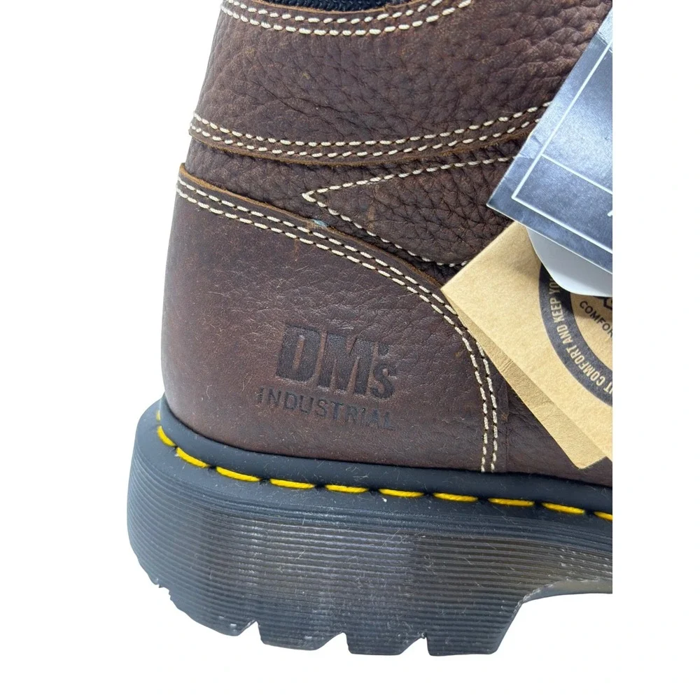 Dr. Martens Steel Toe Boots Mens 7 Womens 8 Brown New Industrial Safety Boots